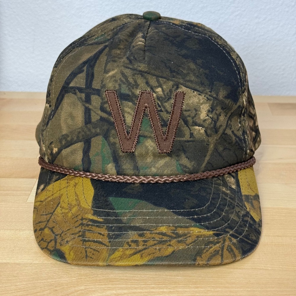 Willbo William Bowen USA Camo Snapback Hat Embroidered W Rope Detail Forest Camo